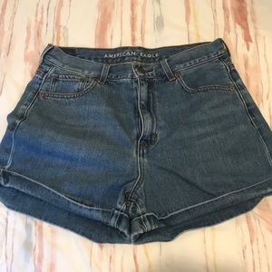 American Eagle high-waisted denim mom shorts